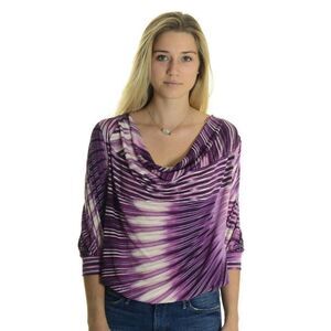 Veronica m Jersey 3/4 Sleeve Cowl Neck Blouse Top
